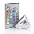 RGB - 3 Watt 12v MR16 Multicolour LED Bulb with Remote 35W Equivalent